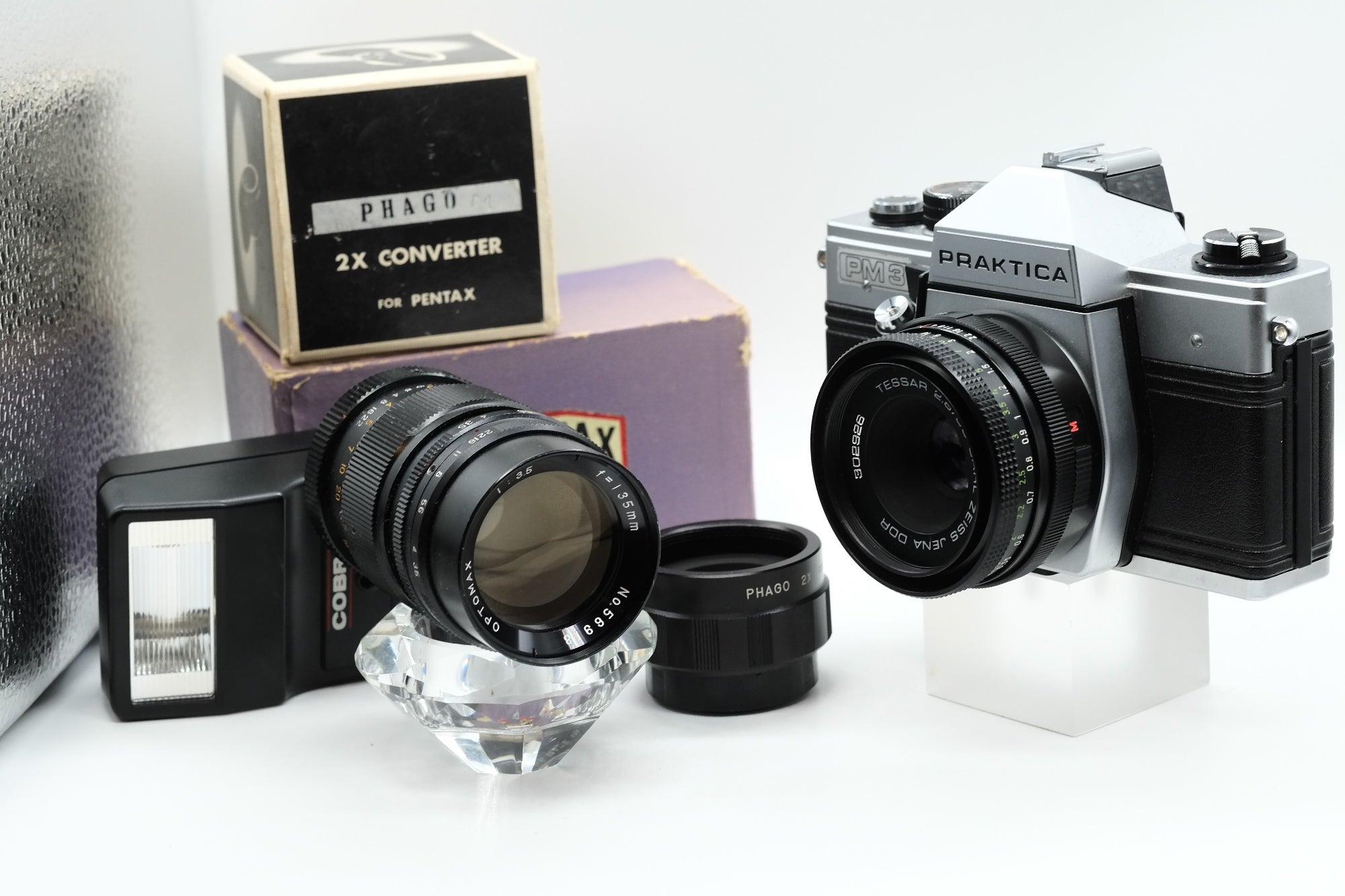 Praktica PM3 Camera With Tessar 2.8/50 Carl Zeiss Jena Lens
