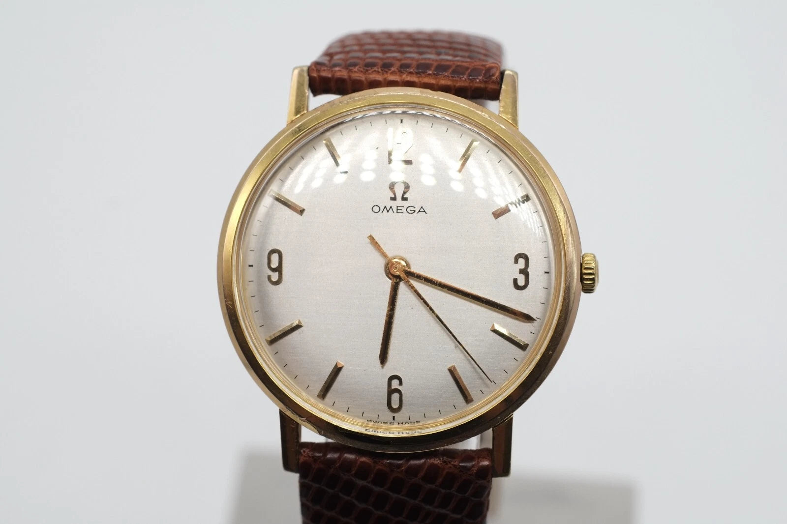 Serviced Vintage 1964 Omega Ref 131.015 Hand Wind Cal 600 * Gold Plated