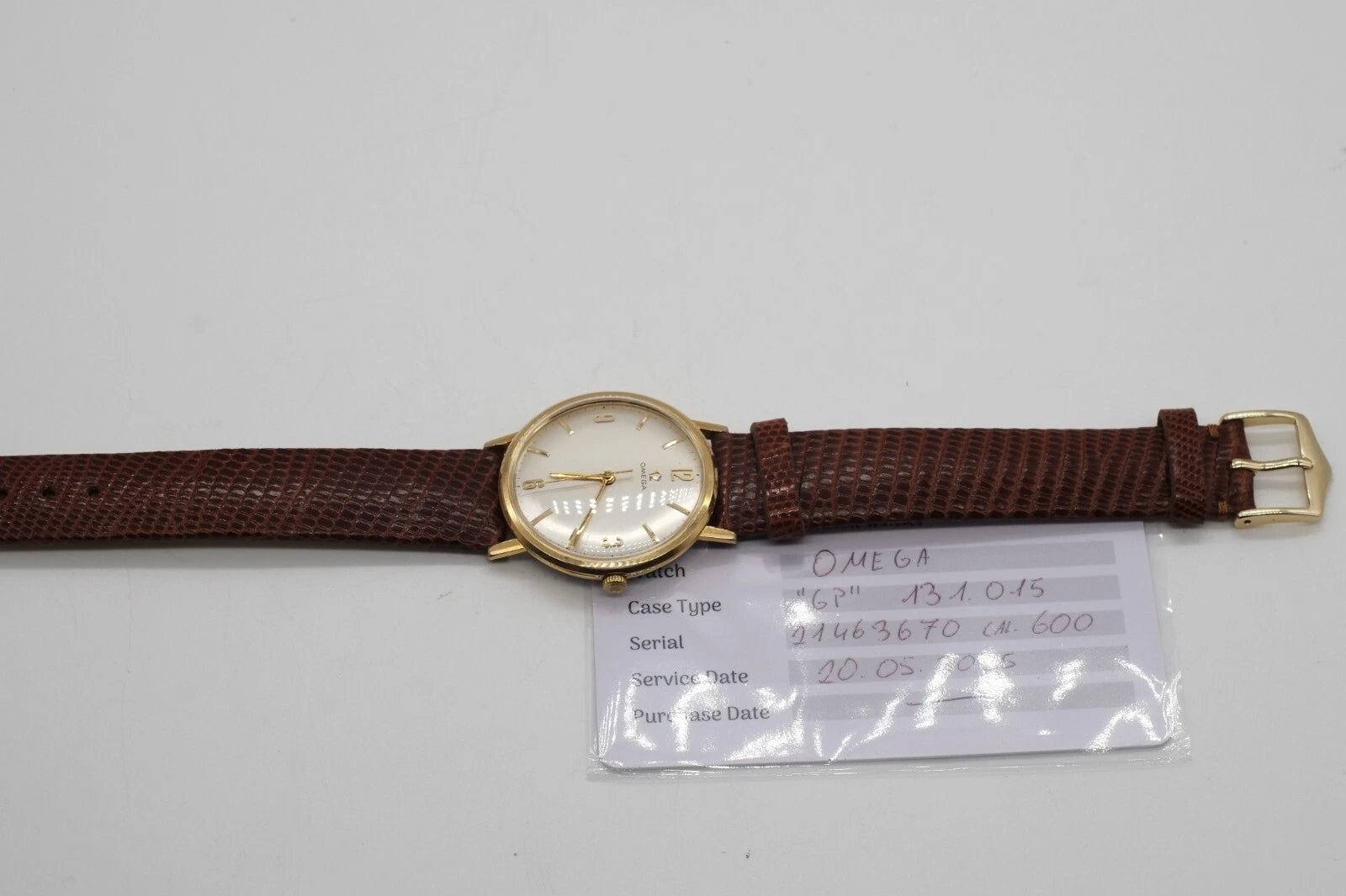 Serviced Vintage 1964 Omega Ref 131.015 Hand Wind Cal 600 * Gold Plated