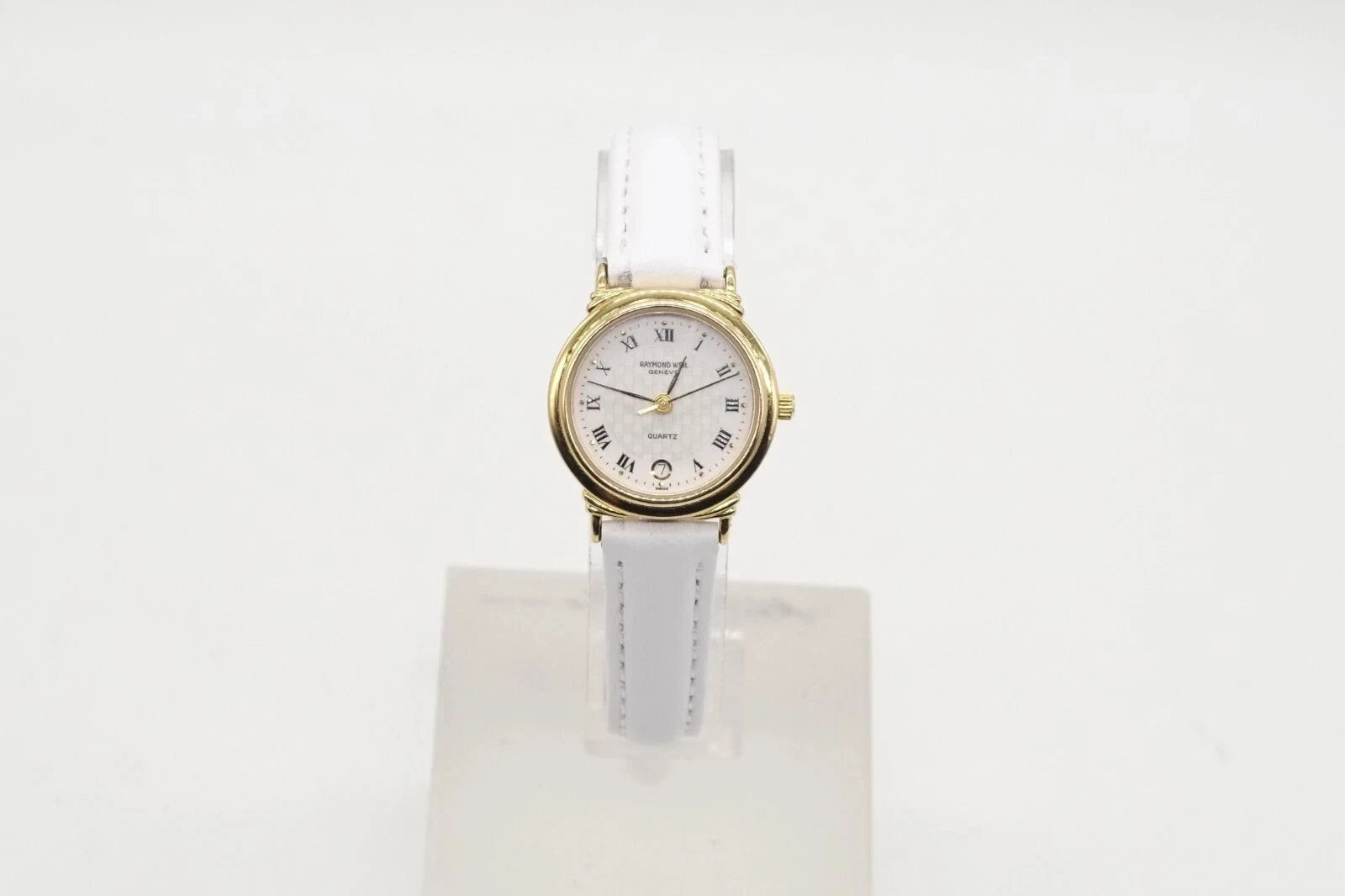 Raymond Weil Vintage 5331 White Chequered Dial 18k Gold Plated 24mm * Warranty