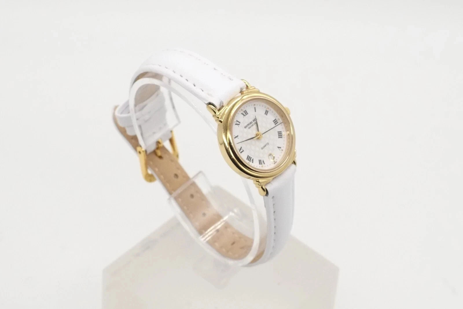 Raymond Weil Vintage 5331 White Chequered Dial 18k Gold Plated 24mm * Warranty