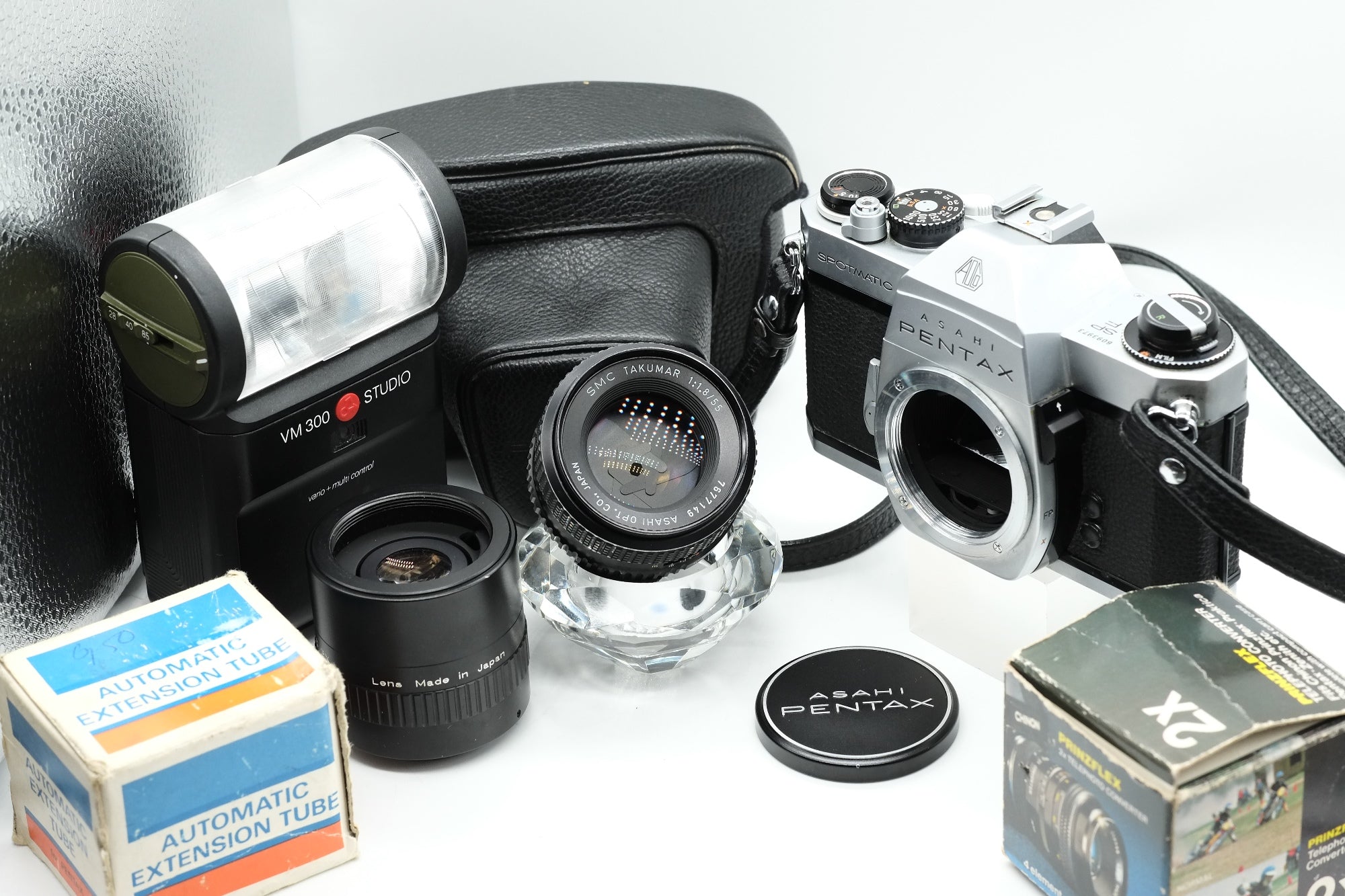 * EXCELLENT * PENTAX SPOTMATIC F + SMC TAKUMAR 55mm + ACCESORIES