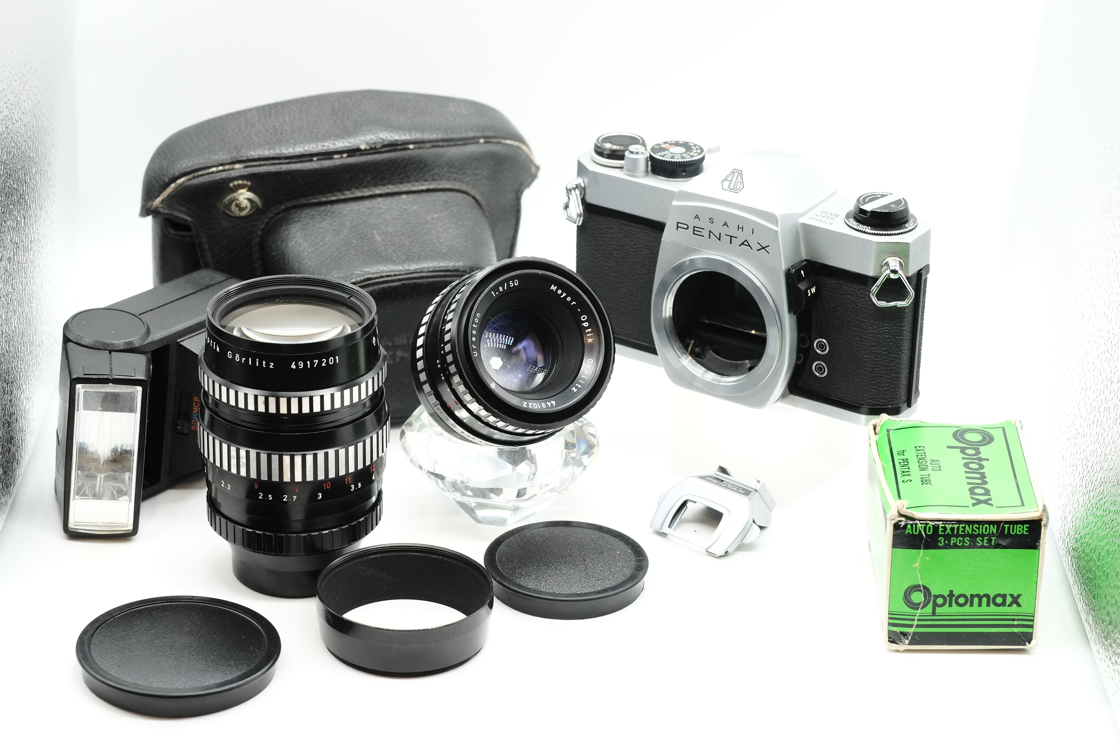 * VGC * PENTAX SPOTMATIC  SP1000 + Meyer-Optik Oreston 50/1.8 + Orestor 2.8/135