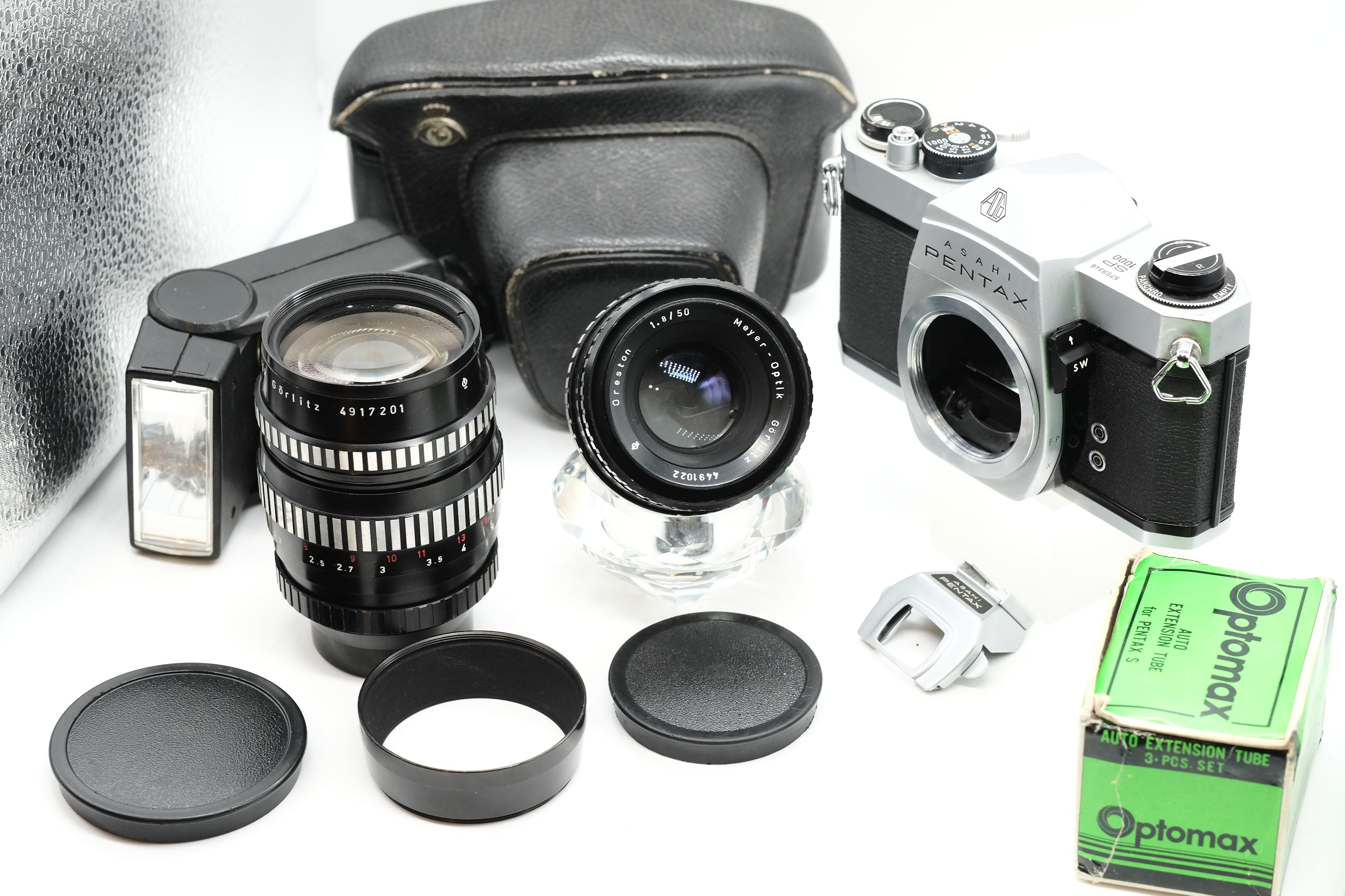 * VGC * PENTAX SPOTMATIC  SP1000 + Meyer-Optik Oreston 50/1.8 + Orestor 2.8/135