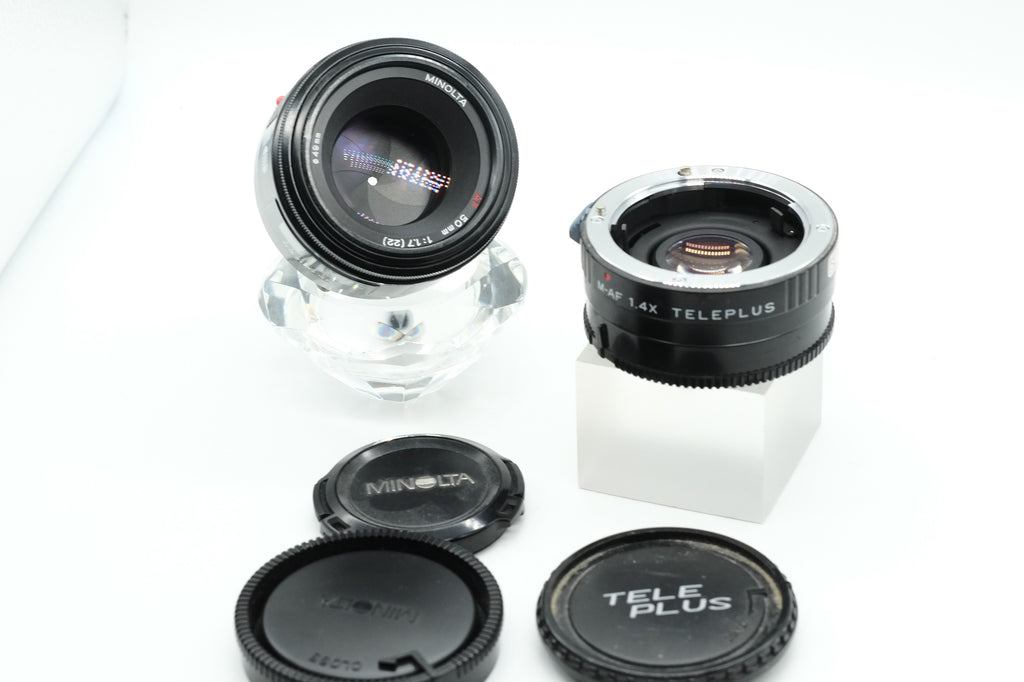 Minolta A 50mm 1.7 + Teleplus 1.4x Teleconverter M-AF Minolta/Sony Alpha Fit