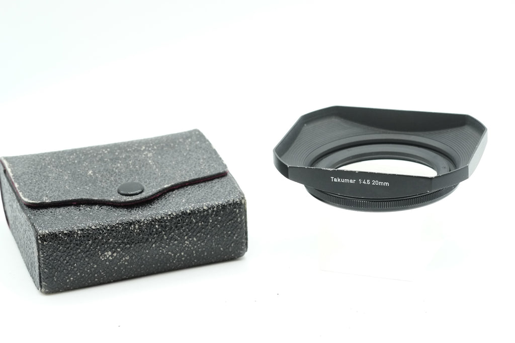 Asahi Pentax Takumar 20mm 4.5 - Metal square lens hood with case