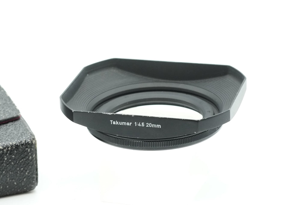 Asahi Pentax Takumar 20mm 4.5 - Metal square lens hood with case