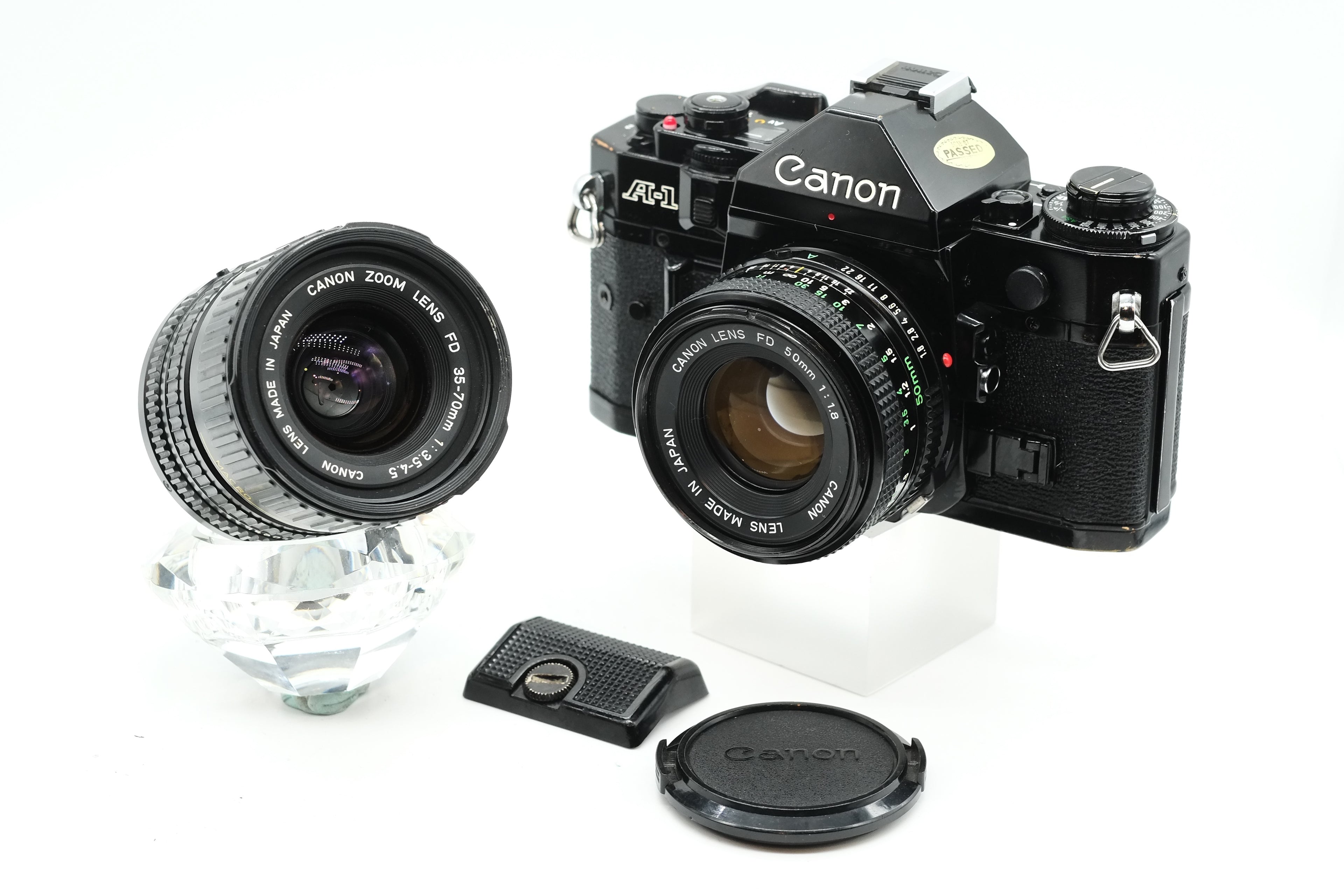 * VGC * Canon A-1 + Canon FD 50mm 1.8 + Canon 35-70mm F/3.5-4.5 * NEW LIGHT SEALS