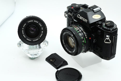 * VGC * Canon A-1 + Canon FD 50mm 1.8 + Canon 35-70mm F/3.5-4.5 * NEW LIGHT SEALS
