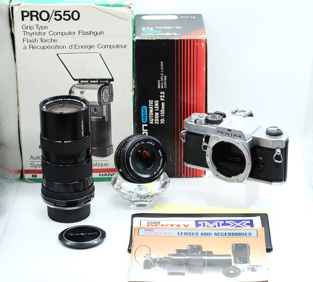 * VGC * PENTAX MX + PENTAX 50mm F/1.7 + Tamron 70-150mm f/3.5 *  New Light Seals