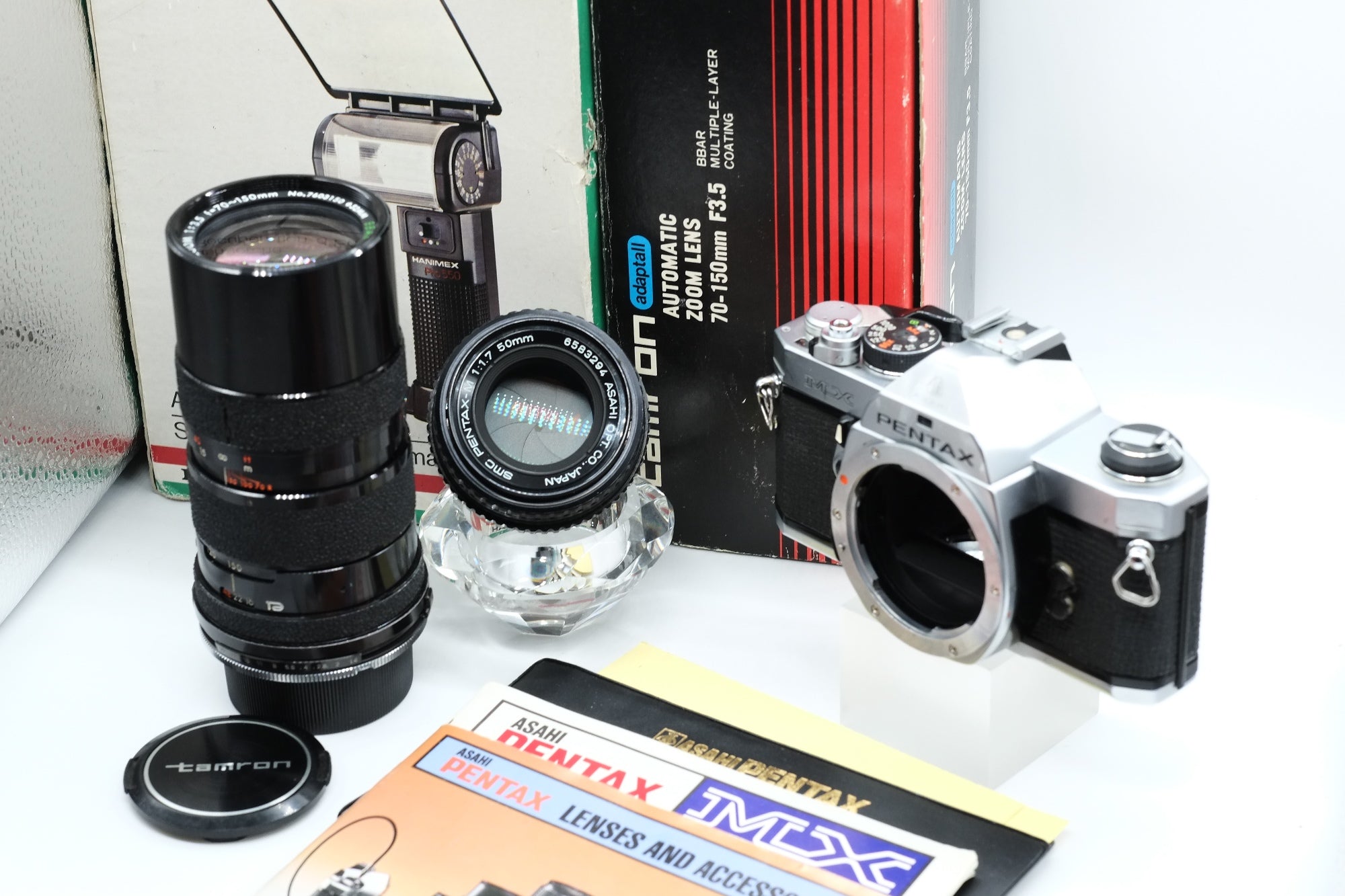 * VGC * PENTAX MX + PENTAX 50mm F/1.7 + Tamron 70-150mm f/3.5 *  New Light Seals