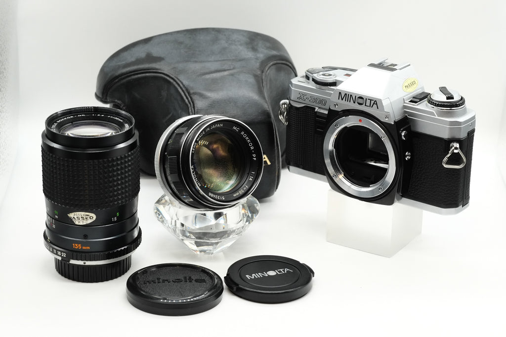 *** EXCELLENT *** MINOLTA X-300 + ROKKOR PF 58mm F/1.4 & ROKKOR QD 135mm F/3.5