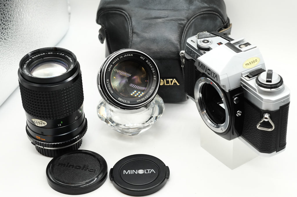 *** EXCELLENT *** MINOLTA X-300 + ROKKOR PF 58mm F/1.4 & ROKKOR QD 135mm F/3.5