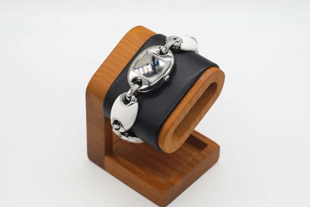 Excellent Gucci Marina 121.5/YA121515 Mirror Dial SS Ceramic Oval Bracelet
