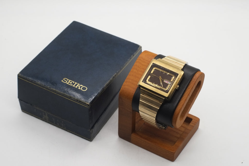 * VGC * SEIKO 6309-5030 Automatic 17J Day Date 36mm Gold Plated Square Watch