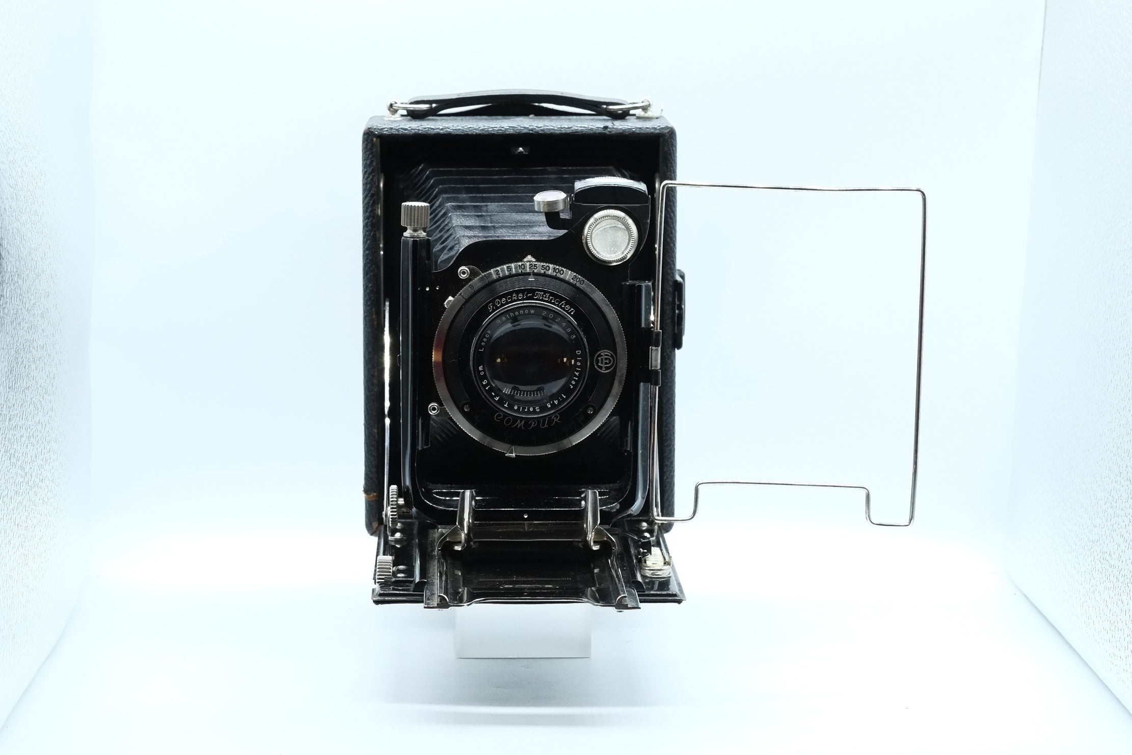 1920 Folding Camera by F.Deckel Munchen 9x12 Compur Laack Rathenow f=15cm 4.5