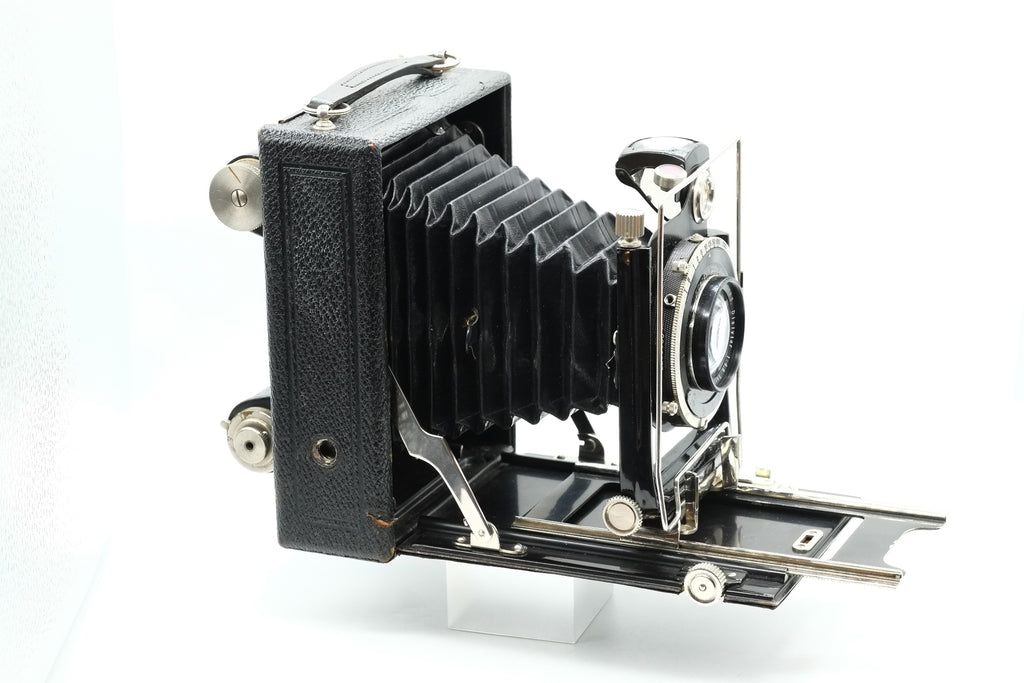 1920 Folding Camera by F.Deckel Munchen 9x12 Compur Laack Rathenow f=15cm 4.5