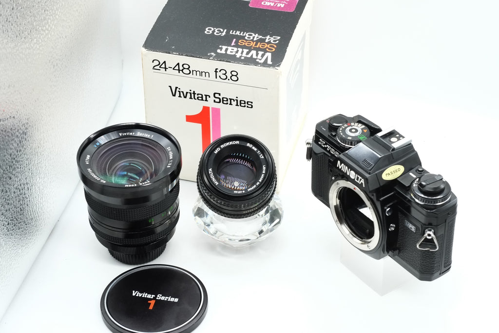 * VGC * MINOLTA X-700 + MD Rokkor 50mm F1.7 + Vivitar 24-48mm New Light Seals