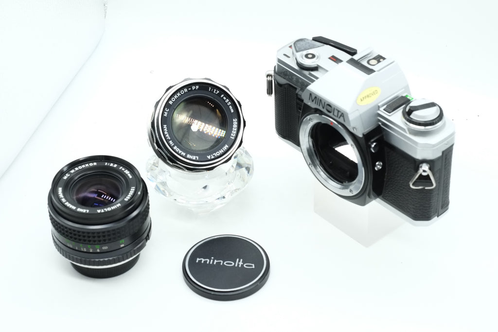 MINOLTA X-300 + MC ROKKOR-PF 55mm F1.7 + MC W.ROKKOR 28mm 3.5 * NEW LIGHT SEALS