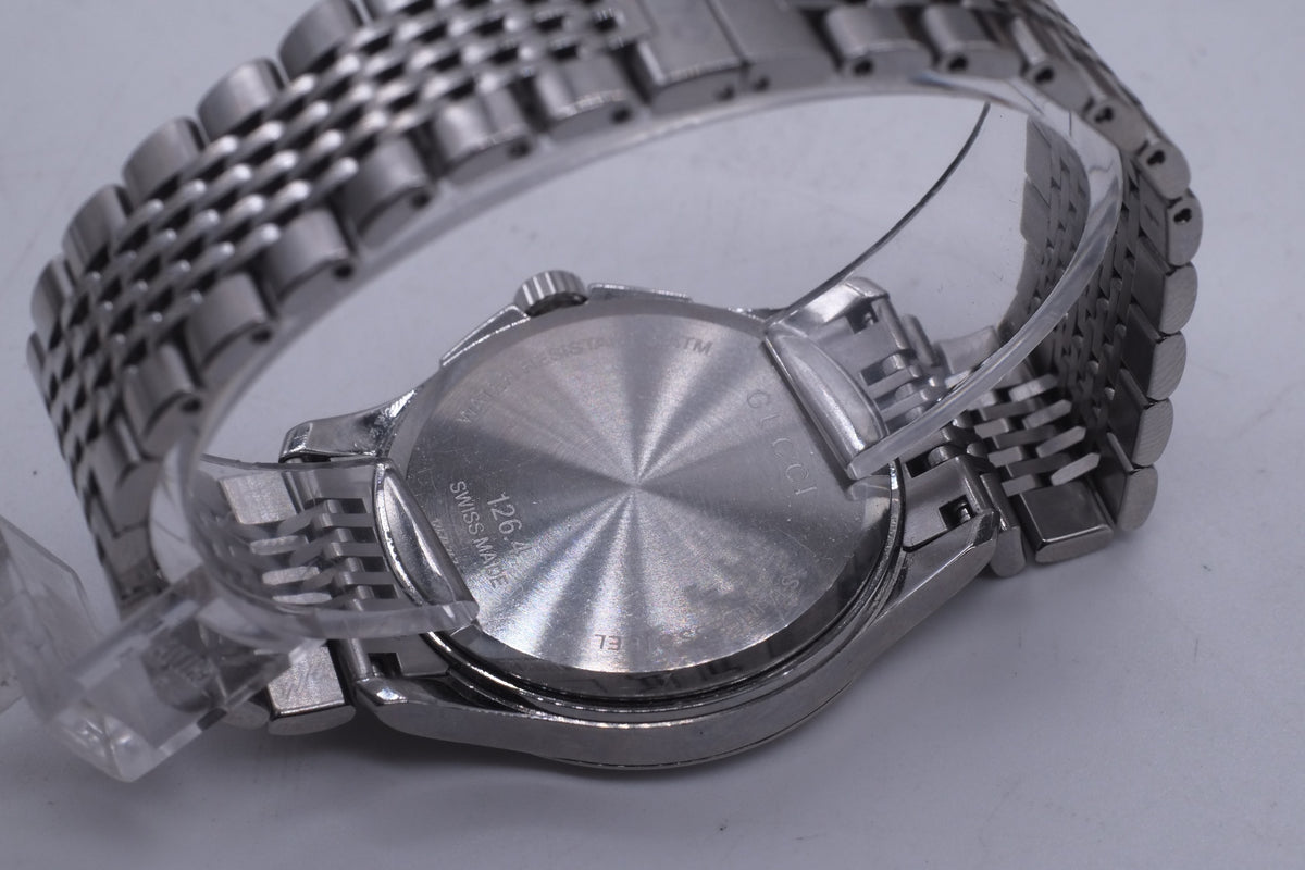 Gucci G-Timeless 126.4 Quartz Black Dial 12x Diamond  * Excellent * Warranty