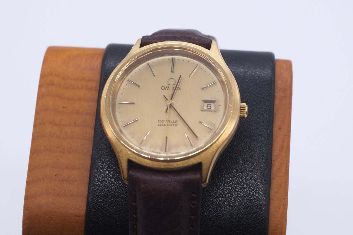 * VGC * 1979 Omega DeVille Quartz 192.0033 Cal 1342 * Gold  Plated