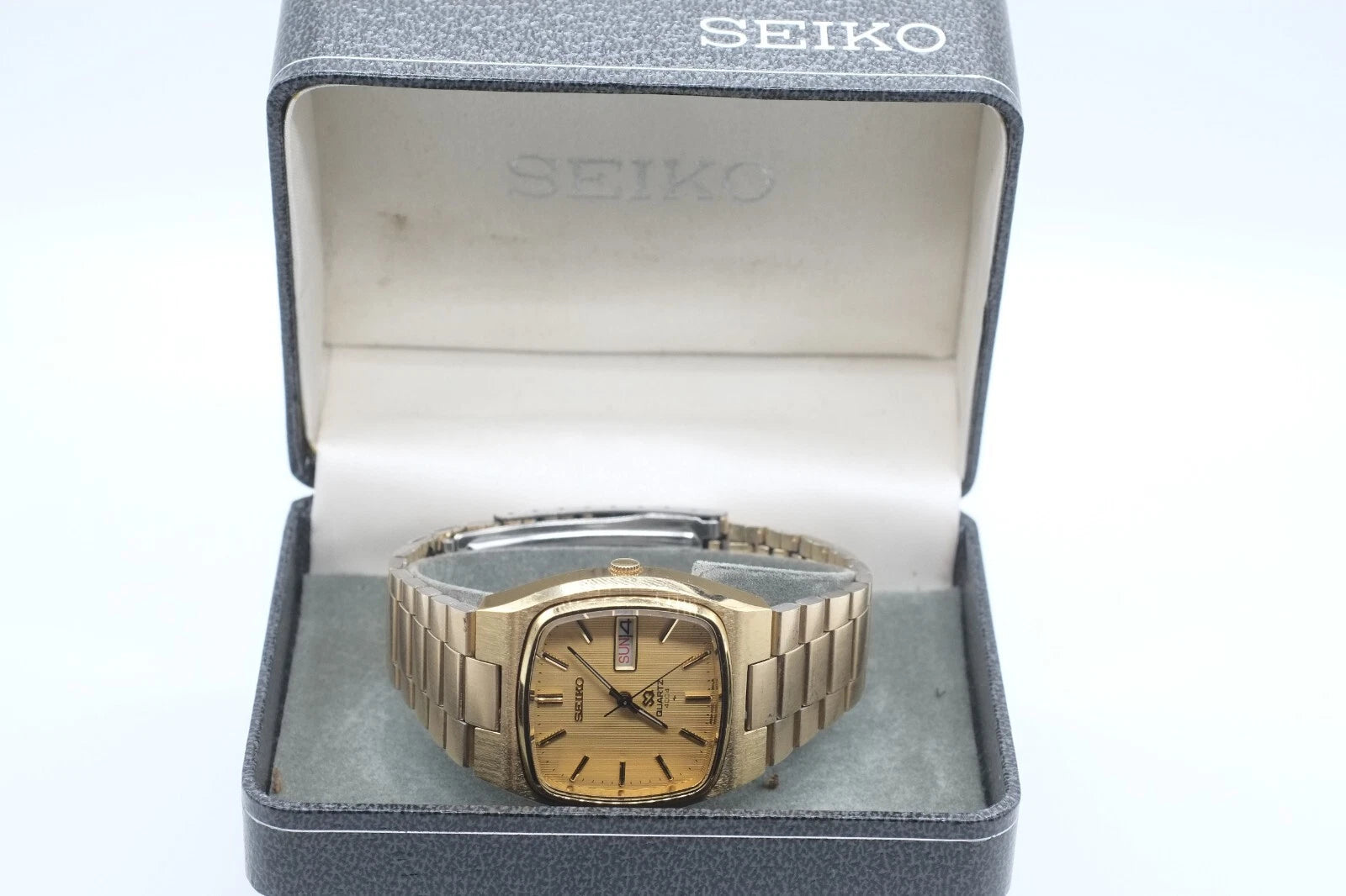* VGC * Mens Seiko SQ 4633-5019 Gold Tone WRISTWATCH