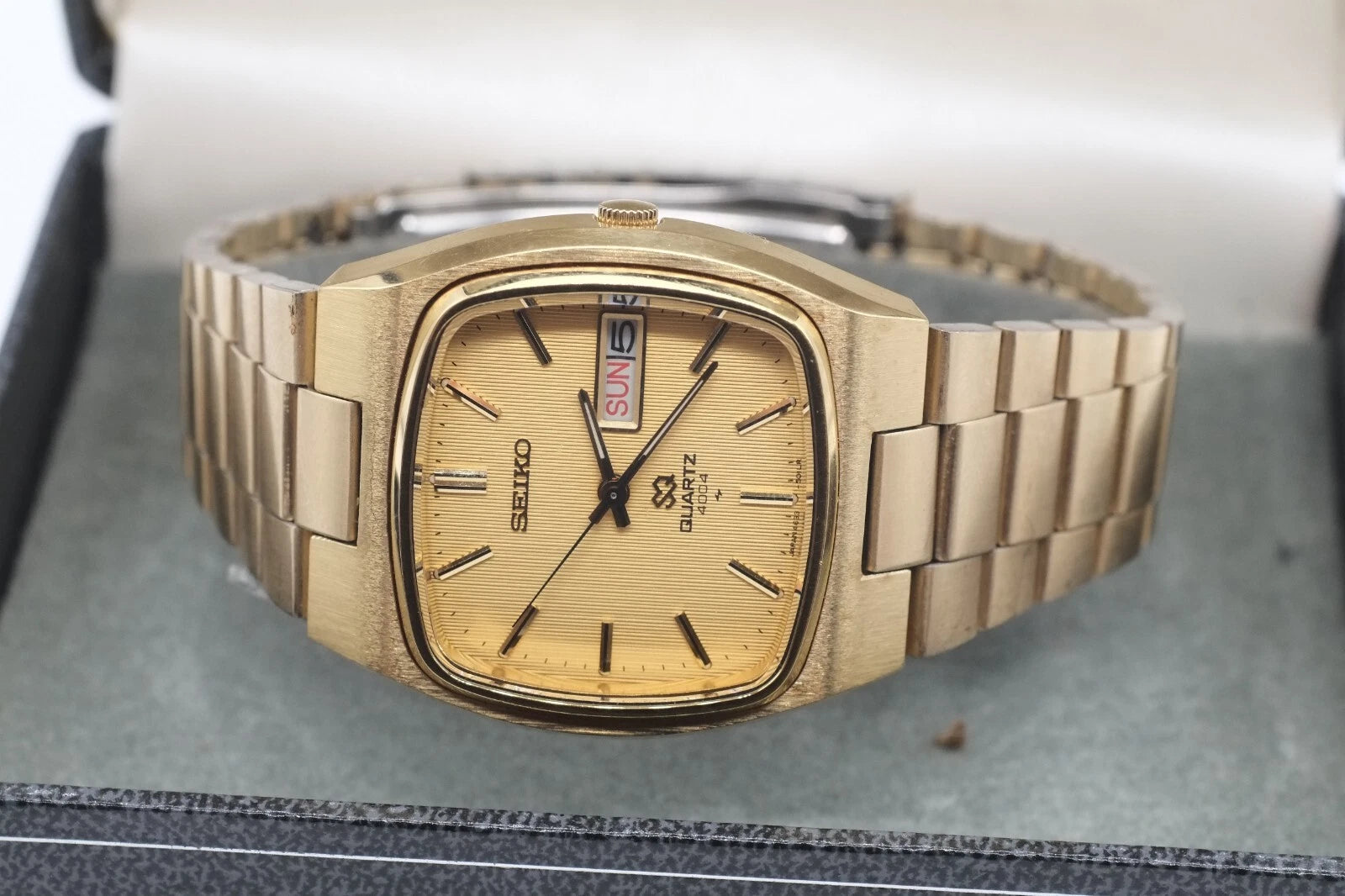 * VGC * Mens Seiko SQ 4633-5019 Gold Tone WRISTWATCH