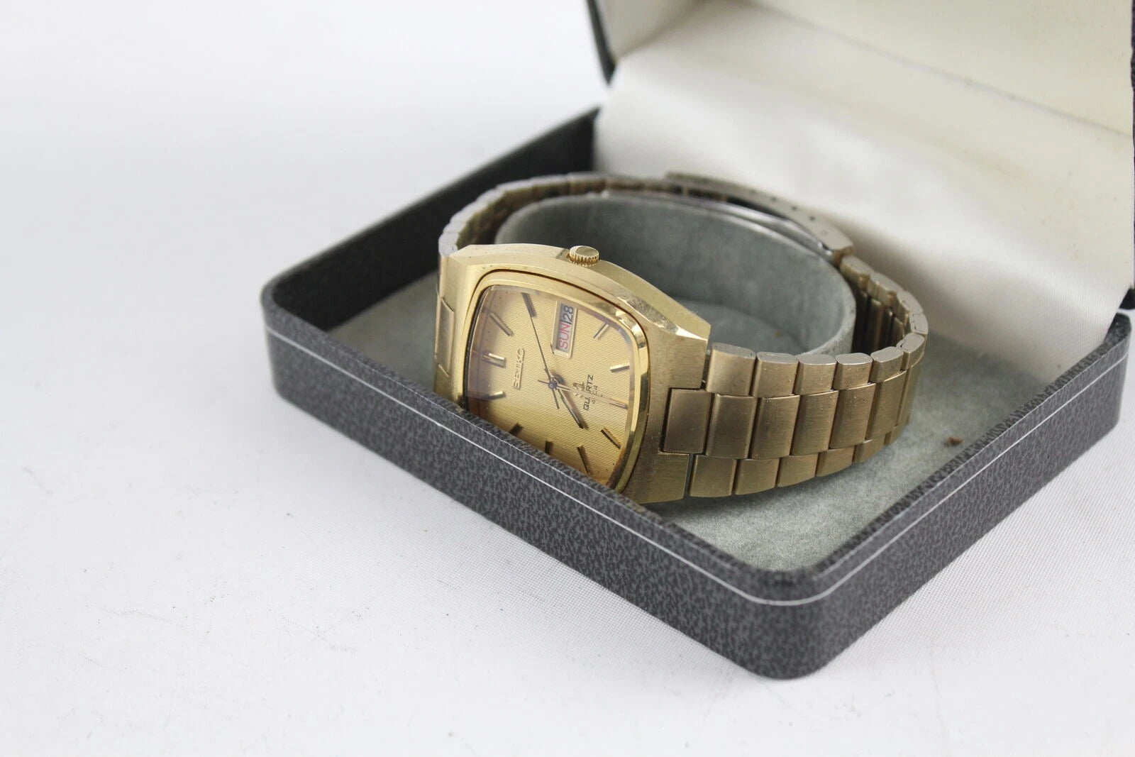 * VGC * Mens Seiko SQ 4633-5019 Gold Tone WRISTWATCH