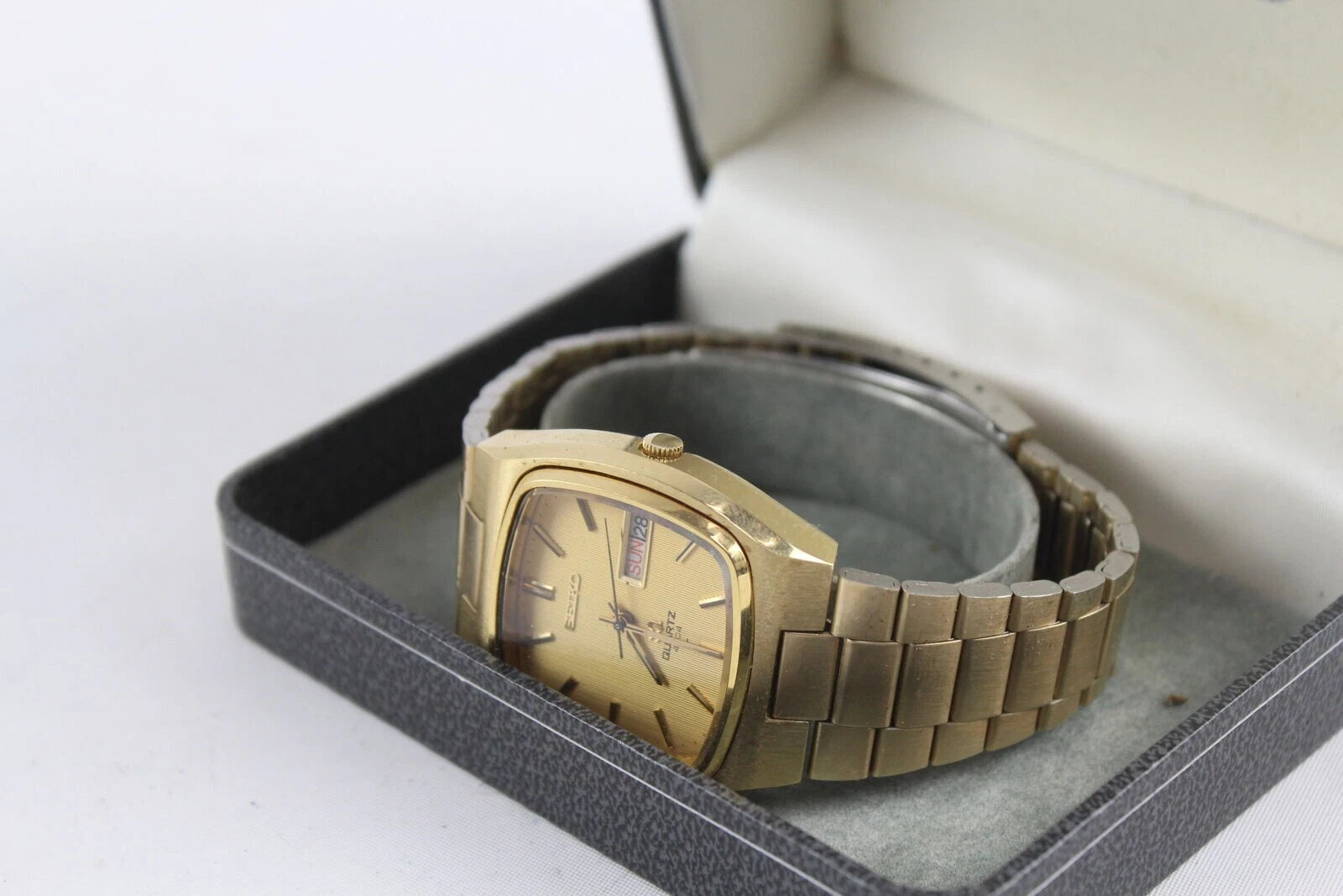 * VGC * Mens Seiko SQ 4633-5019 Gold Tone WRISTWATCH