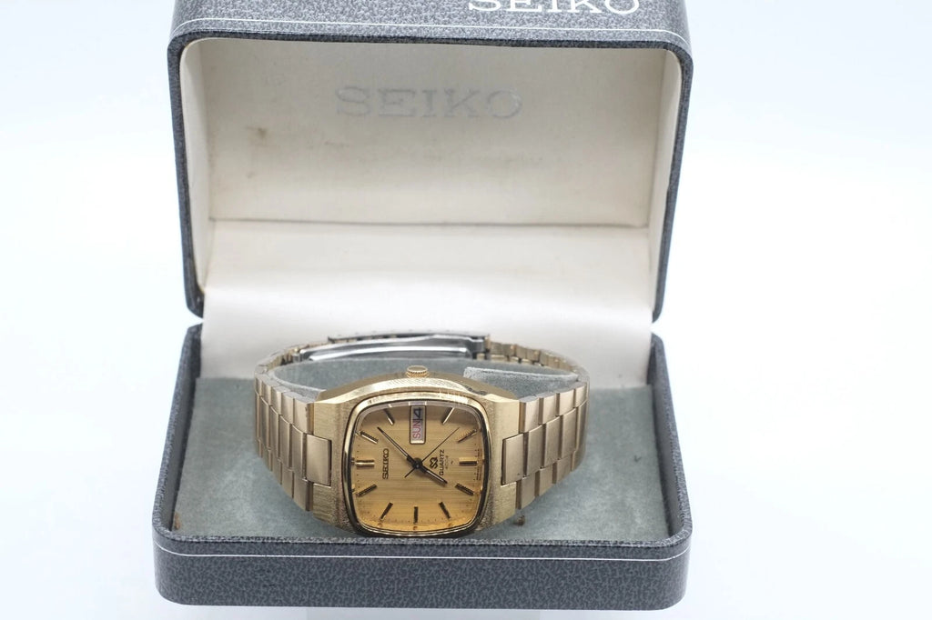 * VGC * Mens Seiko SQ 4633-5019 Gold Tone WRISTWATCH