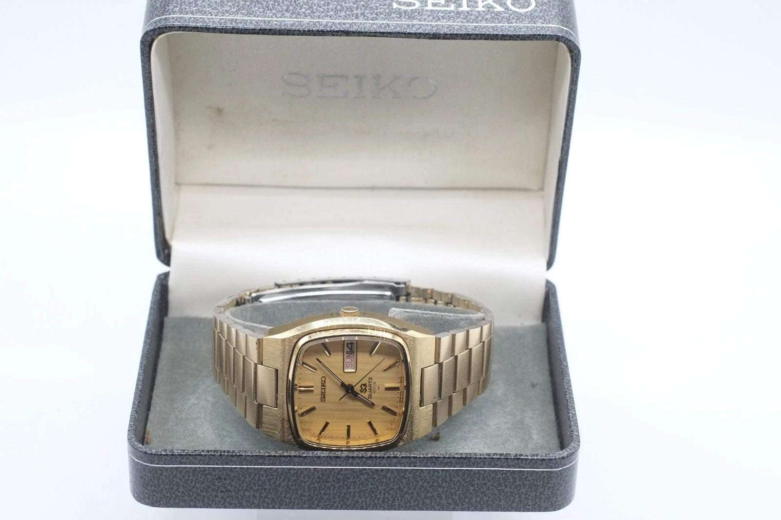 * VGC * Mens Seiko SQ 4633-5019 Gold Tone WRISTWATCH