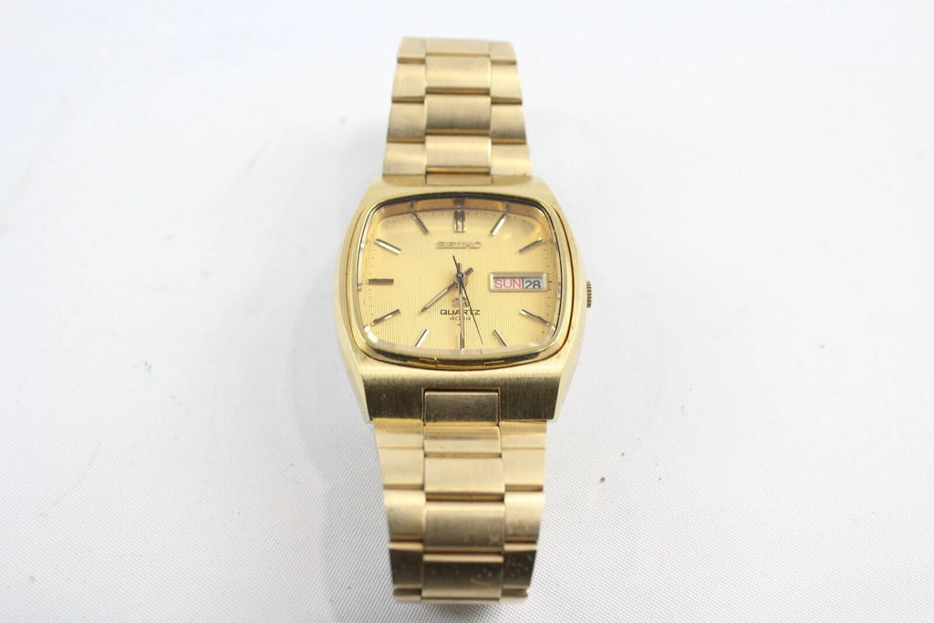 * VGC * Mens Seiko SQ 4633-5019 Gold Tone WRISTWATCH