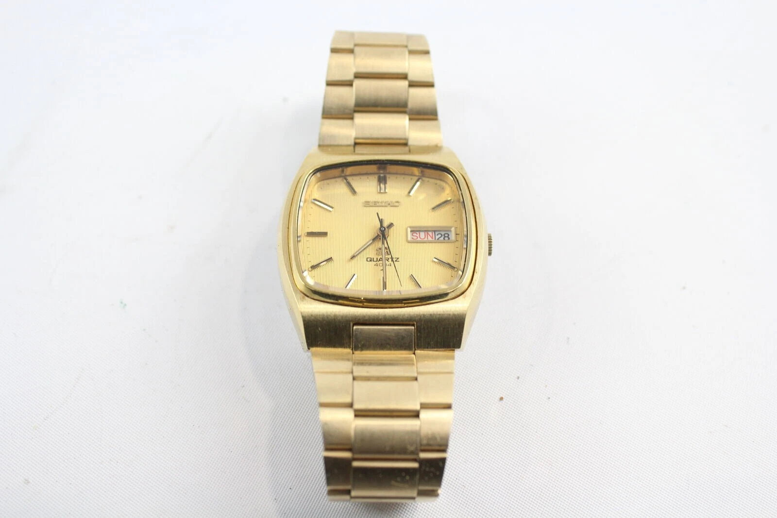 * VGC * Mens Seiko SQ 4633-5019 Gold Tone WRISTWATCH