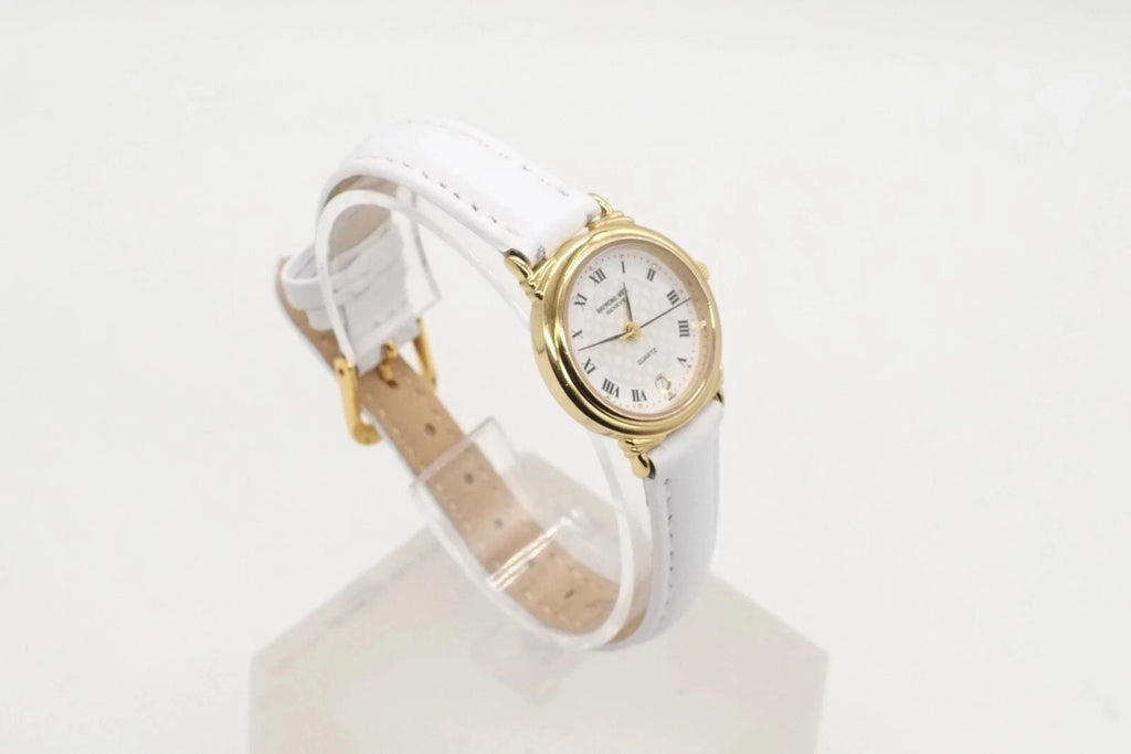 Raymond Weil Vintage 5331 White Chequered Dial 18k Gold Plated 24mm * Warranty