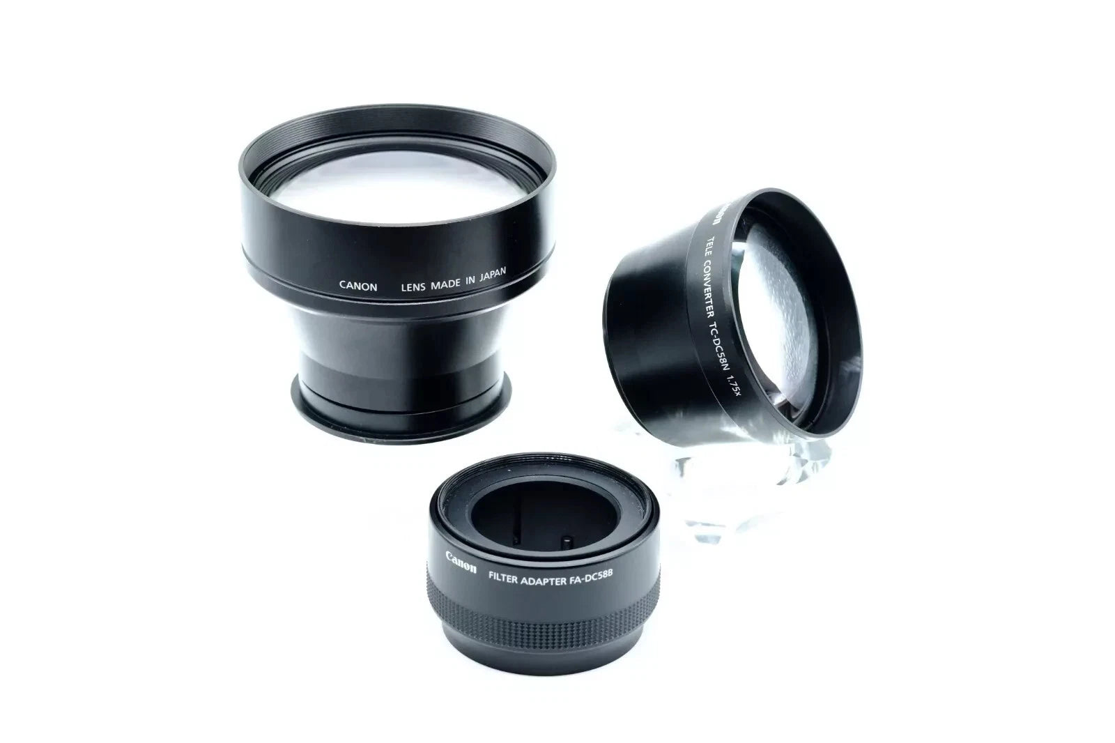 Canon Converters  WC-DC58A 0.75x + TC-DC58A 1.5x + TC-DC58N 1.75X + Lens Adapter LA-DC58C & Filter Adapter FA-DC58B + Conversion Lens Adapter LA-DC58E